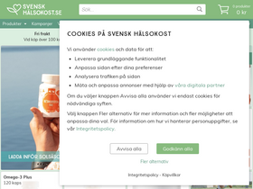 'svenskhalsokost.se' screenshot