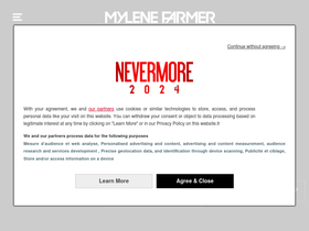 'mylenefarmer-nevermore2023.com' screenshot