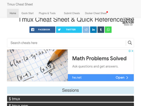 'tmuxcheatsheet.com' screenshot