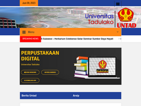 'untad.ac.id' screenshot