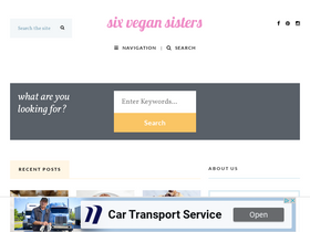 'sixvegansisters.com' screenshot