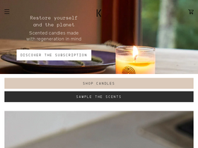 Keap Candles homepage screenshot