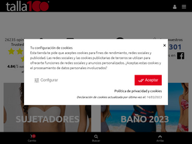 'talla100.com' screenshot