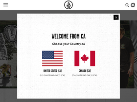 'volcom.ca' screenshot
