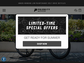 'prioritybicycles.com' screenshot