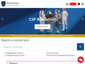 'excelsia.edu.au' screenshot
