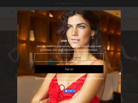 pinkfireboutique.com homepage screenshot
