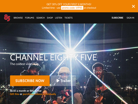 'channeleightyfive.com' screenshot