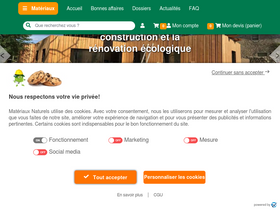 'materiaux-naturels.fr' screenshot