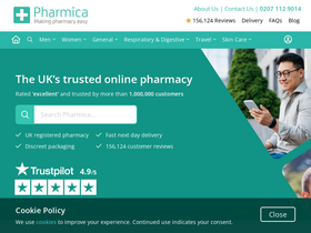 'pharmica.co.uk' screenshot