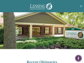 'lensingfuneral.com' screenshot