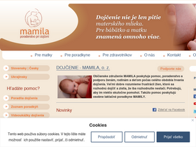 'mamila.sk' screenshot