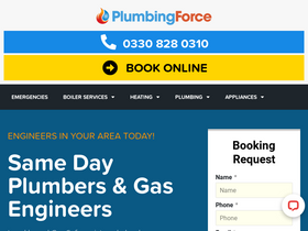 'plumbingforce.co.uk' screenshot