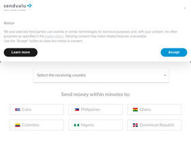 'sendvalu.com' screenshot