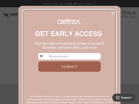 'aetrex.com' screenshot