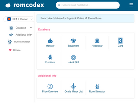 'romcodex.com' screenshot