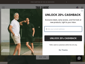 True Classic  website screenshot