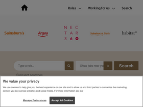 'sainsburys.jobs' screenshot
