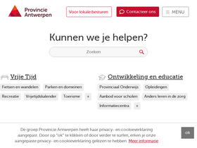 'provincieantwerpen.be' screenshot