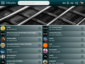 'tablyrics.com' screenshot