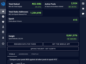 'pooltool.io' screenshot