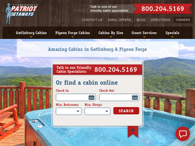 'patriotgetaways.com' screenshot