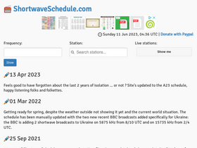 'shortwaveschedule.com' screenshot