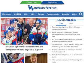 'hokejovysvet.sk' screenshot