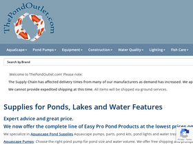 'thepondoutlet.com' screenshot