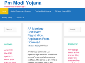 'pmmodiyojana.in' screenshot