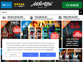 'andertons.co.uk' screenshot