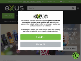 Exxusvape homepage screenshot