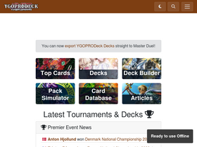 'ygoprodeck.com' screenshot