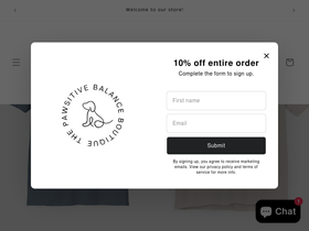 pawsitivebalanceboutique.com homepage screenshot