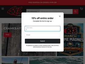 arkielures.com homepage screenshot