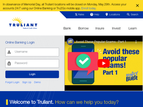 'truliantfcuonline.org' screenshot