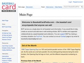 'baseballcardpedia.com' screenshot