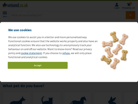 'vetsend.co.uk' screenshot