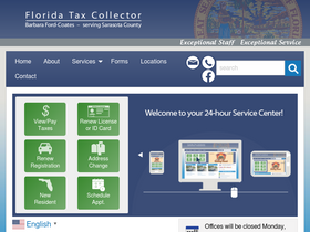 'sarasotataxcollector.com' screenshot