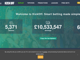 'kickoff.co.uk' screenshot
