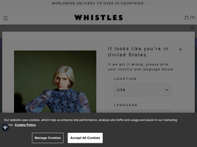 'whistles.com' screenshot