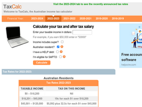 'taxcalc.com.au' screenshot