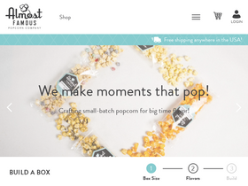 Almost Famous Popcorn homepage screenshot