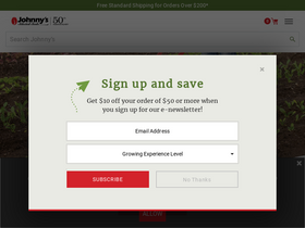 'johnnyseeds.com' screenshot