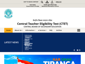 'ctet.nic.in' screenshot