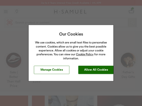 'hsamuel.co.uk' screenshot