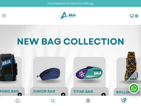 anjasportswear.com homepage screenshot