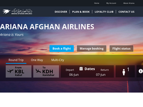 'flyariana.com' screenshot