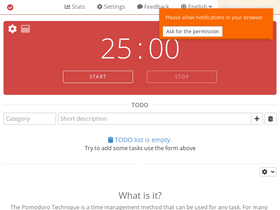 'pomodoro-tracker.com' screenshot