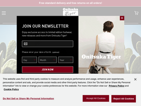 'onitsukatiger.com' screenshot